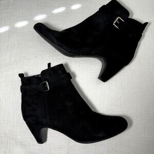 Sam Edelman Black Suede Ankle Booties | Size 9 | 2.5" Block Heel